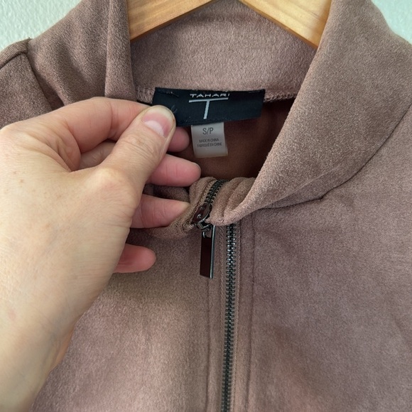 Tahari Taupe Half-Zip Jacket Small - Picture 4 of 6